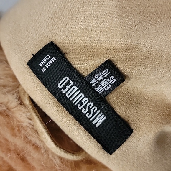 MISSGUIDED FAUX FUR COAT. Sable (Tan). Size 14. Maxie Length. New Condition - Picture 10 of 12
